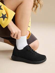 CUCCOO EASI Women's Casual Soft Bottom Breathable Mesh Shoes, Low Vamp Mesh Fabric Shoes, Versatile Shoes - Black - View 9