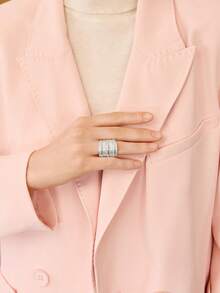 MOTF PREMIUM Anillo abierto minimalista chapado en oro de 18K - Dorado - Ver 5