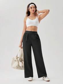 OutZeal Women Outdoor Joggers Black Hiking Camping Elastic Waistband Straight Leg Pants Side Pocket - Black - View 3