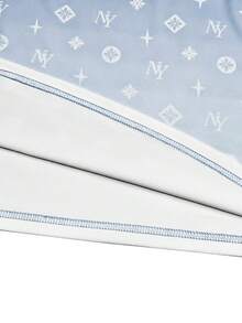 Resyla Camiseta casual con estampado numérico en degradado azul, top de manga corta de moda para el verano - Multicolor - Ver 4