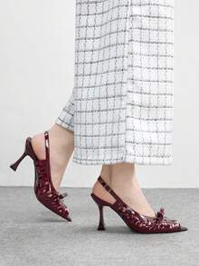 CUCCOO BIZCHIC 女士高跟凉鞋 - 復古酒紅色 - 查看 4