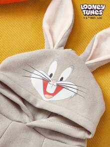 LOONEY TUNES X PETSIN 1 Áo khoác có mũ dày dặn, ấm áp màu xám in hình chú thỏ đáng yêu cho thú cưng, thích hợp cho mùa thu đông. - Xám - Xem 5