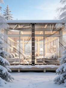 1 Stück Oversized transparenter wasserdichter Sonnenschutz-Pavillon für Garten, Terrasse, Veranda, Pavillon, Pflanzen, Camping, wasserdicht, schneedicht. Outdoor Garten Werkzeug Pavillon, Outdoor Garten Zubehör, Weihnachtsdekoration Outdoor Garten Pavillon, wasserdichte Plane - transparent - Übersicht 8