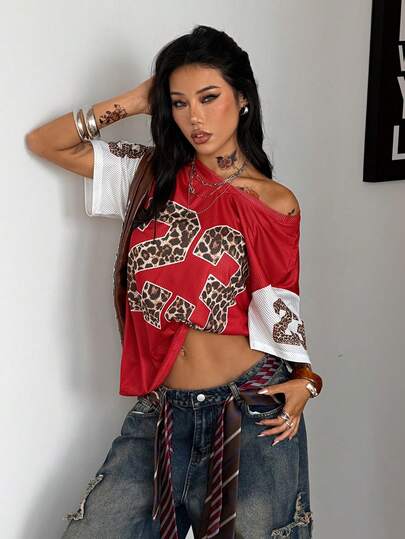Coolane Damen Sommer Festival Vintage Streetwear Sportswear Nummer bedrucktes oversized Baseball Jersey T-Shirt