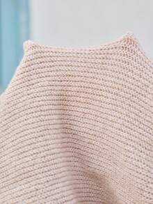 SHEIN Maternity Casual Solid Color Side Tie Round Neck Sweater Vest - Khaki - View 6