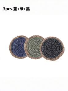 Madebyblanc 1/2/3 pezzi Sottobicchieri intrecciati assorbenti e resistenti al calore, multicolore, minimalisti, rustici, per protezione tavolo, antiscivolo, facili da pulire, durevoli, per cucina, casa, ufficio, decorazione, regalo di benvenuto in casa pratico e indispensabile accessorio per la casa - Multicolore - Visualizzare 7