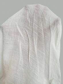 SHEIN Swim Summer Beach Solid Color Turn-Down Collar Front Button Shirt + Shorts Cover Up Set - White - View 8