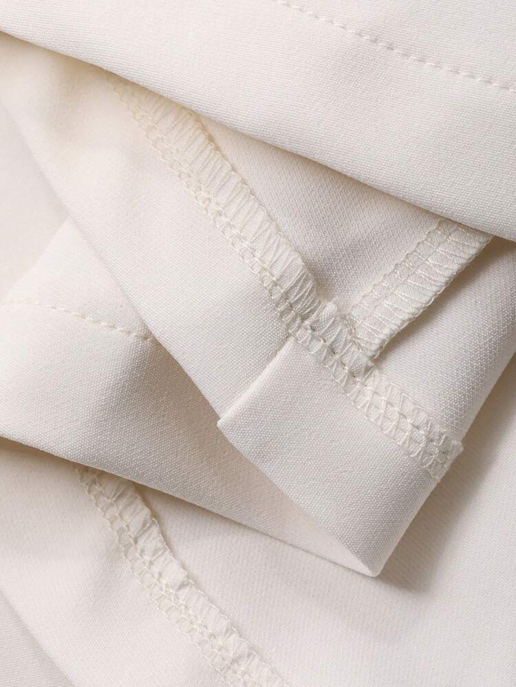 2pcs Women Casual Collared Patchwork Top And Long Skirt Set