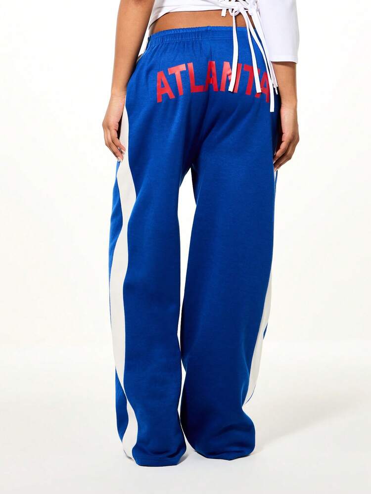 SUMWON WOMEN Wide Leg Joggers With Atlanta Print