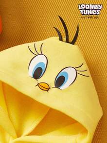 LOONEY TUNES X PETSIN 1件黄色小鸟印花宠物连帽衫，黄色加厚保暖秋冬宠物服装 - 黃色 - 查看 5