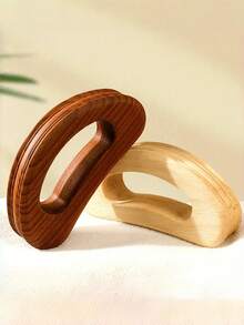 Madebyblanc 1PC Full Size Wooden Guasha Board Massage Stick Slimming Lymphatic Drainage Therapy Scraping Tool Natural Wood Color For Home Self Care Beauty Equipment Body Contouring Wellness Gift - Multicolor - View 2