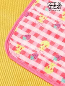 LOONEY TUNES X PETSIN 1 Chăn đa năng hình chim vàng dâu tây, ấm áp và thoải mái cho thú cưng (mèo, chó), màu hồng đỏ, dày dặn, thấm hút tốt, thích hợp cho mùa thu đông. - Màu Hoa hồng đỏ - Xem 4