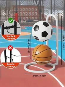 1 Multi Layer Sports Ball Storage Rack For Basketball Football Volleyball Organization Home Garage Living Room Must Have Accessory - White - View 10
