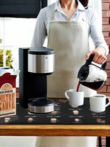 1PC Vintage Coffee Print Diatomite Drainage Mat Washable Absorbent Heat Insulation Tabletop Protection Kitchen Decor Accessory Home Kitchenware - Multicolor - View 5