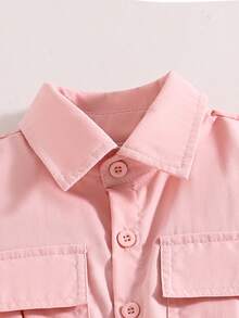 SHEIN Girls' Fashionable Casual Jumpsuit With Pockets, Suitable For Outings, Home, School, Gatherings, Daily Wear, Suitable For Summer, Military Green Neutral Color, Workwear Design Girls Casual Jumpsuit Jumpsuit Shorts With Pockets