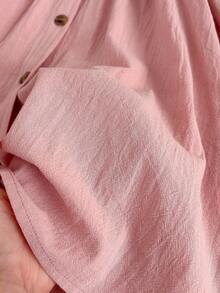 Emery Rose Kids Emery Rose Kids 女童纯色拼接碎花彼得潘领休闲连衣裙，女童春秋法式连衣裙，秋装，舒适秋冬款式，圣诞节，秋季服装，长袖，秋季连衣裙，女童碎花蕾丝领连衣裙，舒适秋冬款式，秋季，粉色连衣裙，秋季连衣裙，长袖 - 粉色 - 查看 8