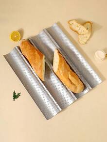 1pc Bread Baking Mold, Oven Toaster Baking Tray, Carbon Steel French Bread Baking Tray, French Baguette Baking Tray, Non Stick French Bread Baking Tray, French Baguette Baking Tray, Italian Bread Baking Tray - Multicolor - View 2