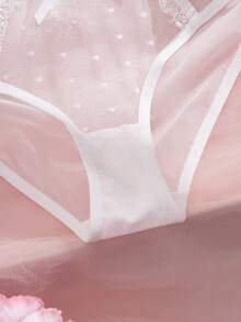 Women's Sexy Lace Patchwork Underwear, White Thin Triangle Panties - White - View 8