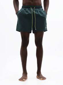 SUMWON Regular Men's Swim Trunks Beach Shorts With Drawstring Elastic Waist Side Pockets Palm Tree Logo Summer Vacation - Green - View 3