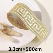 500cm Neckline Cuff Trim Jacquard Bohemian Style Hem Ribbon Trim Belt Clothing Accessories Fabric Lace Trim Jacquard Trim. - Gold - View 5
