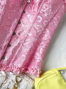 Soleia 女士休闲度假、海滩婚礼宾客、毕业典礼、早午餐、圣帕特里克节、春假、复活节、音乐节优雅波西米亚热带风情扎染纹理粉色衬衫，春夏款 - 淺粉色 - 查看 5