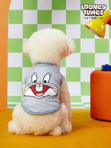 LOONEY TUNES X PETSIN 1 Cartoon Cute Happy Rabbit Print Gray Cat And Dog Universal Elastic Comfortable Dog Vest - Grey - View 6
