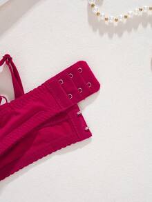 DesireSculpt Women's Solid Color Underwire Bra - Burgundy - View 4