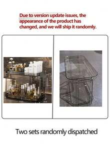 1pc Bathroom Organizer Shelf Toilet Washstand Makeup Holder Desktop Storage Rack,For Holiday Beach, Bathroom Collection, Bedroom Collection, Large Capacity - Clear - View 12