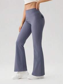 OutZeal Women Tummy Control Thermal Lined Pocket Blue Sports Legging Winter Camping Hiking - Blue - View 4