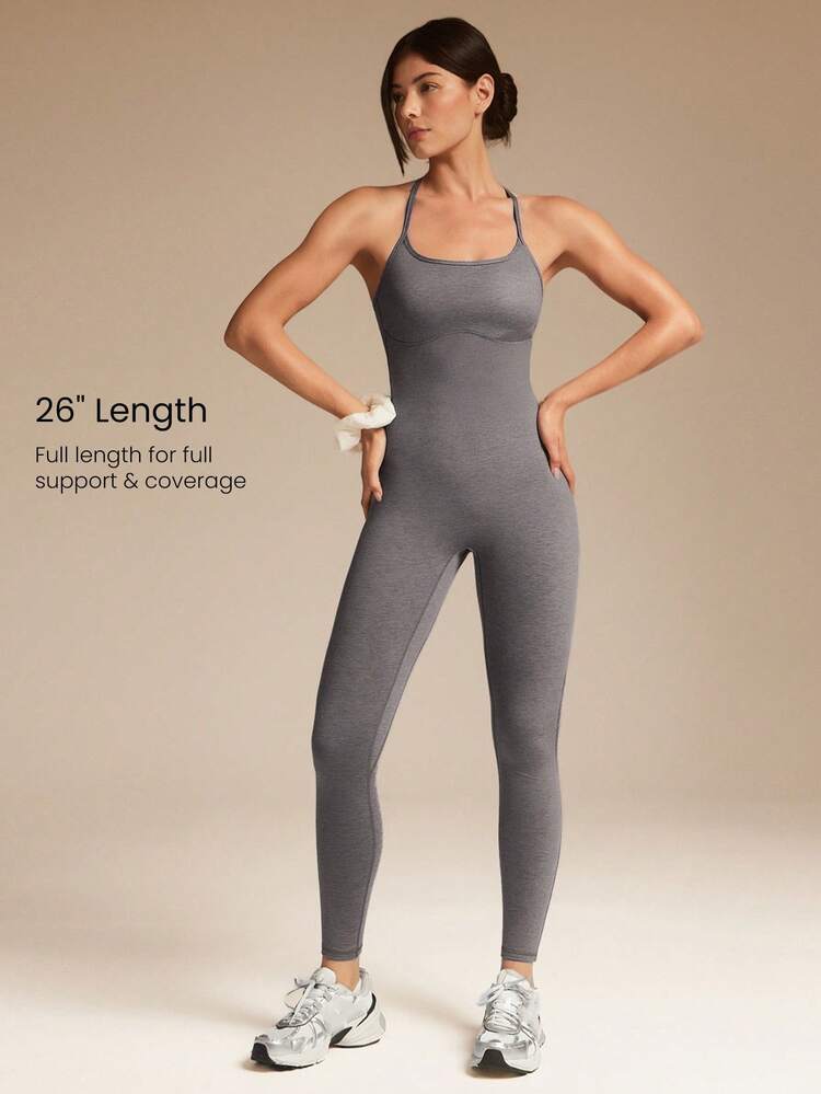 26" Softy Velvaire Super Soft Switch Back 2-Way Wear Bodysuit Low Impact Yoga Pilates Studio Daily Casual Wear Removable Cups