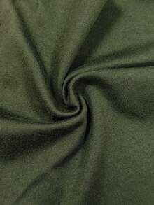 EMERY ROSE Women's Solid Color V-Neck Casual Versatile Daily Wear Short Sleeve T-Shirt - Army Green - View 3