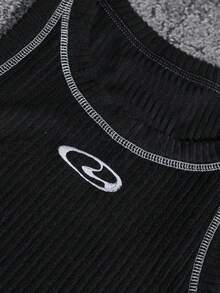 Manfinity Sport PWRUP Camiseta de tirantes casual y deportiva con ribete acanalado para hombres - Negro - Ver 4