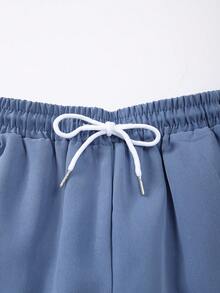 Solantero Men's Simple Print Short Sleeve Shirt And Solid Shorts Set Men Beach Outfit Set Men's Resort Wear Summer Outfit For Men Men Summer Outfits Set Mens Summer Holiday Clothes - Multicolor - View 7