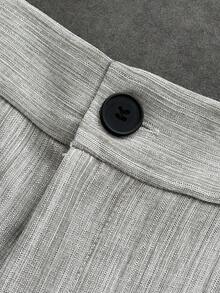 Manfinity Dauomo Quần nỉ nam in chữ kiểu dáng thường ngày - Màu Xám nhạt - Xem 7