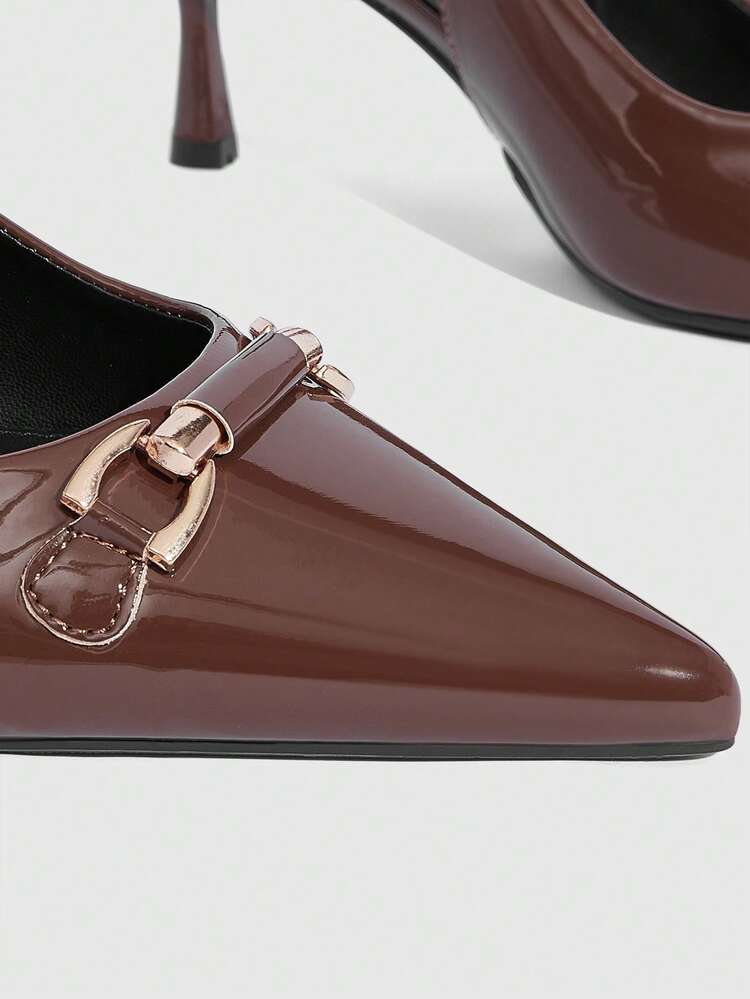 CUCCOO SZL Women's High Heel Pumps, Embroidered Mesh Rhinestone Pointed Toe Stiletto Heel Slingback High Heel Sandals, Mesh Khaki Elegant High Heel Pumps