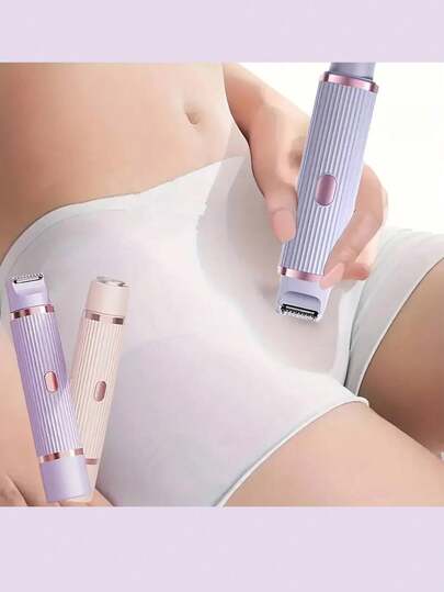 2-In-1 Women's Electric Shaver Double Headed Bikini Trimmer Body Hair Remover Suitable For Bikini, Underarm, Leg, Arm, Body, Face, USB Charging Electric Shaver, Gentle And Skin Friendly