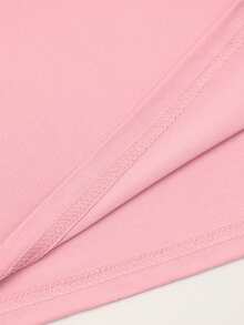 EMERY ROSE Camiseta gráfica de manga corta con cuello redondo y estampado de corazón y letras para mujer de talla grande, casual vintage para uso diario, primavera y otoño - Rosa - Ver 6