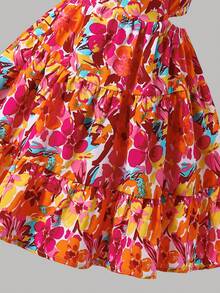 SHEIN Váy hoa nhí không tay kiểu dáng thường ngày cho bé gái - trắng - Xem 8