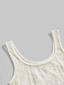 ROMWE Avant Spring/Summer Y2K See-Through Lace U-Neck Women's Camisole - Apricot - View 3