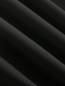 Franclia Mono con capucha con cremallera y decoración de cordón, de manga larga y de alta calidad, de moda para mujeres - Negro - Ver 5