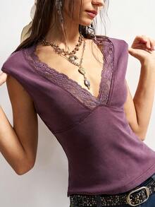 Bohemela Áo tank top nữ phong cách Y2K Boho miền Tây, thích hợp cho các lễ hội âm nhạc, phối màu loang lổ và giặt mài, kiểu dáng mùa hè, áo cơ bản, áo tank top bốn mùa, hoàn hảo cho những buổi đi chơi thường ngày, tụ họp bạn bè, lễ hội âm nhạc, mặc nhiều lớp khi đi dự tiệc hoặc mặc ở nhà thư giãn. - Màu tím - Xem 1