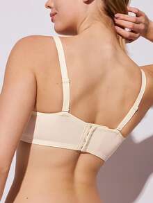 LUVLETTE Breathable Lace Elegance Push-Up Balconette Corset Lingerie Lounge Curve White Minimizer Bridal Intimates Bra Lingerie As Outerwear - White - View 3