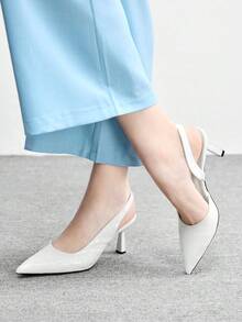 CUCCOO BIZCHIC Women's Pointed Toe Versatile Fashion High Heels For Daily Wear - White - View 4