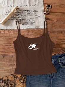 Attitoon Bộ 3 áo croptop tank top phong cách cao bồi cổ điển với họa tiết đầu lâu và chữ cái, gợi cảm và ôm sát, thích hợp cho mùa hè. - Nhiều màu - Xem 5