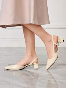 Sleekvia Damen Sandaletten mit Absatz - Aprikosenfarben - Übersicht 5