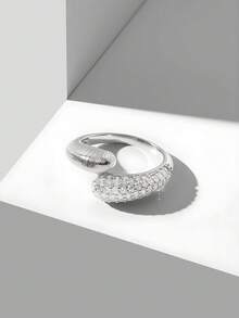 MOTF PREMIUM NHẪN MẠ VÀNG 18K, THIẾT KẾ HỌA TIẾT, ĐÍNH ĐÁ TOÀN BỘ. - Bạc - Xem 2
