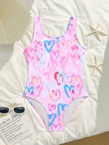 SHEIN 女童连体泳衣速干沙滩泳装，适合8-14岁女孩 - 彩色 - 查看 3