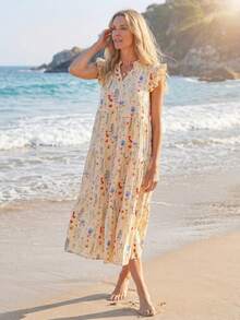 Sylviya Women Casual Floral Print Mini Cap Sleeve Shift Dress Summer Dresses For Women Summer Outfits For Women Vacation Outfits Women Women Clothing Summer Derby Dress,Sun Dresses For Women