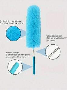 可调节伸缩超细纤维除尘掸，家用除尘刷，除尘刷，家用空调羽毛汽车家具清洁刷，伸缩柄羽毛除尘掸，家用清洁刷，家居用品 - 彩色 - 查看 5