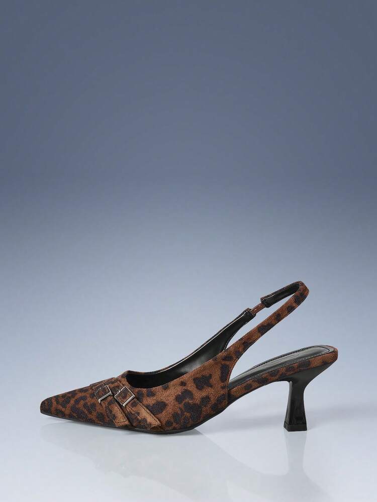 CUCCOO GRLICON Women Shoes Four Seasons New Multiple Belt Buckle Design Pointed Thin Heel High Heel Sexy Elegance Temperament Fashion Animal Pattern Women's High Heel Shoes, Suitable For Summer Wear, Holiday Wear, Travel Essential, 2000's Style